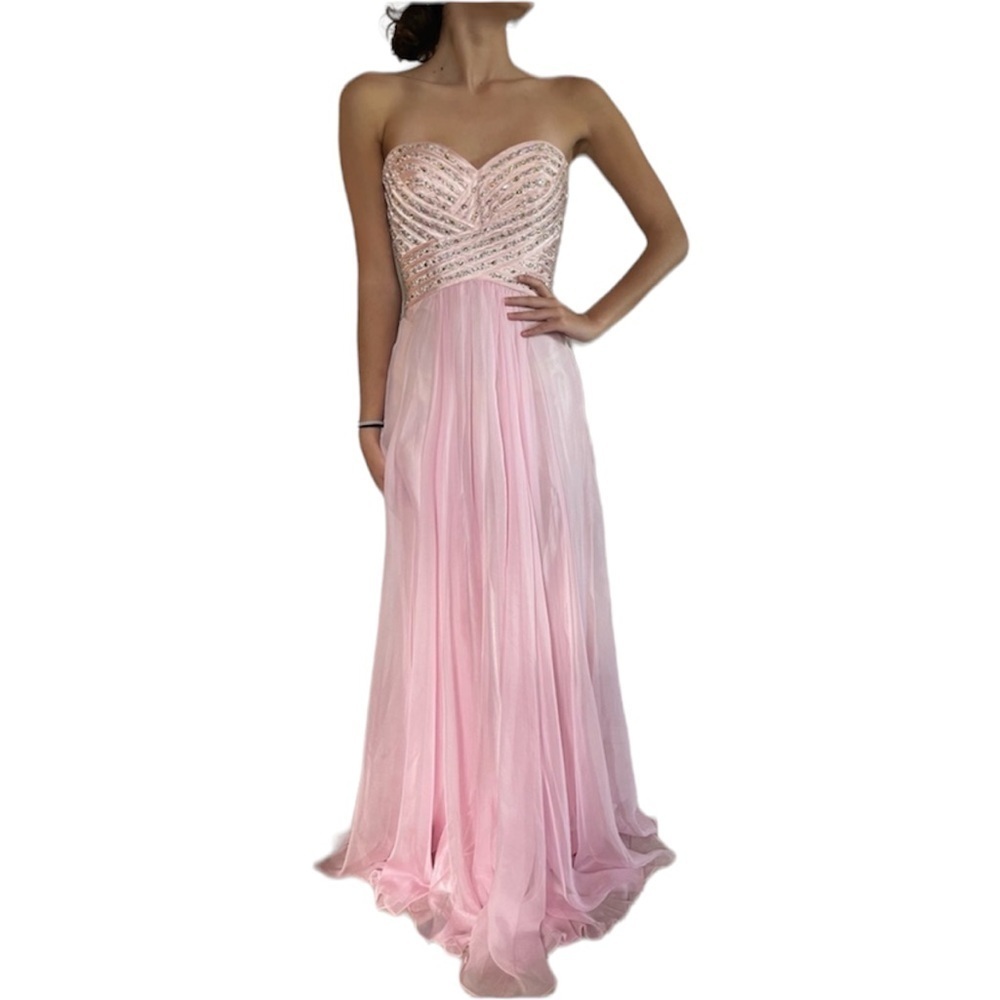 Jovani Strapless Gown Pink